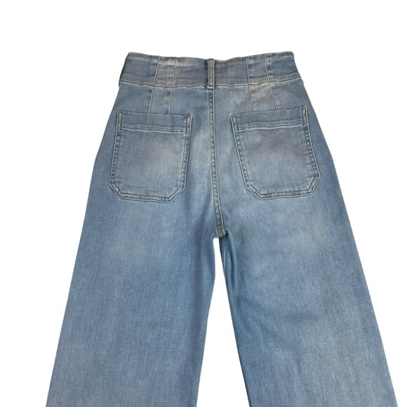 Anthropologie The Colette Denim Cropped Wide-Leg Jeans by Maeve Size 26 - Picture 10 of 14